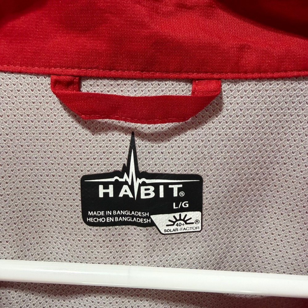 Habit Fishing Shirt Red Polyester Short Sleeve Coastal - Picture 4 of 4